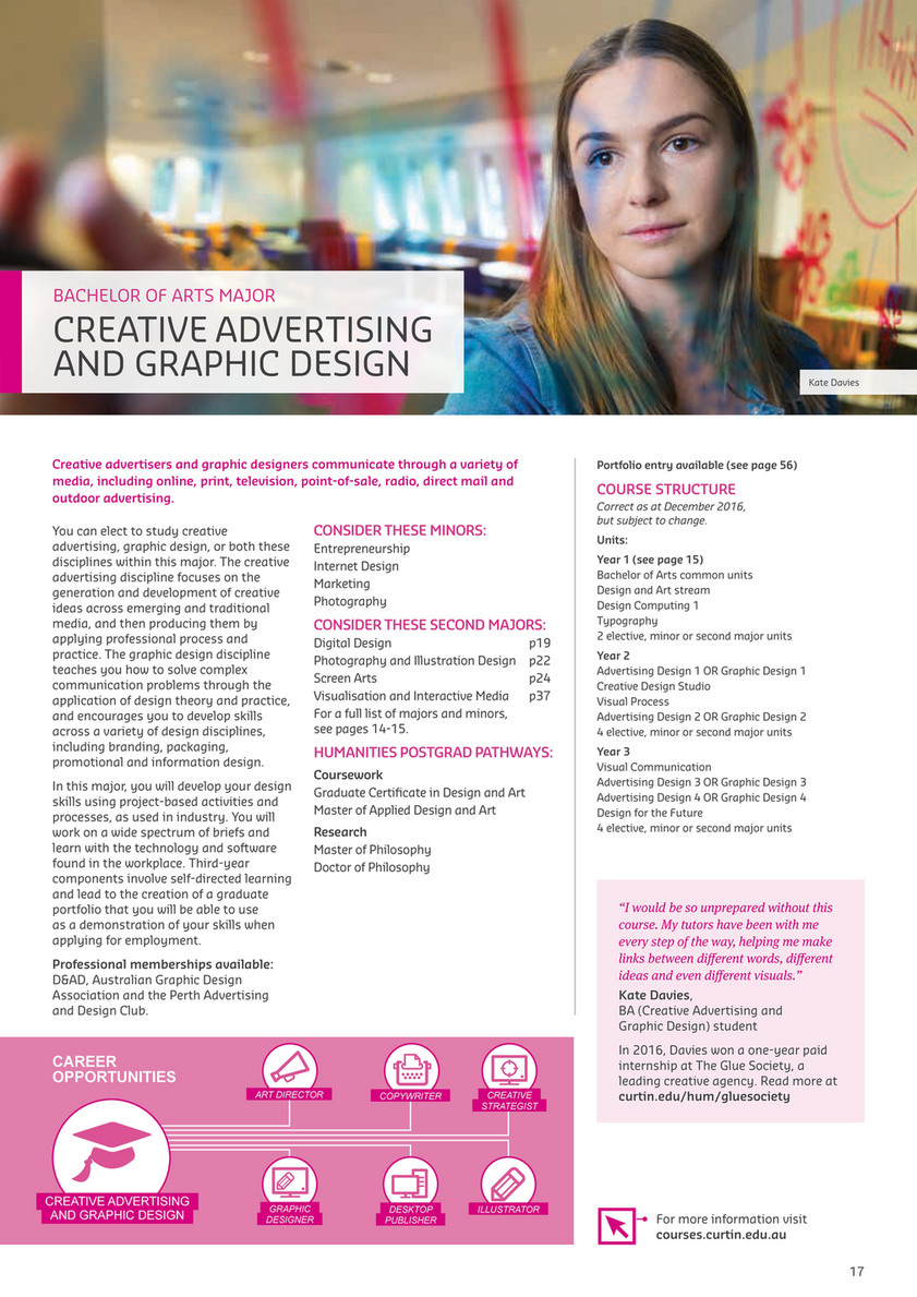 Creative Advertising And Graphic Design Curtin