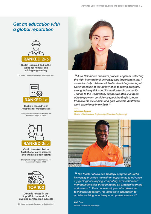 Curtin University - 2022 Science and Engineering PG Guide - Page 2-3