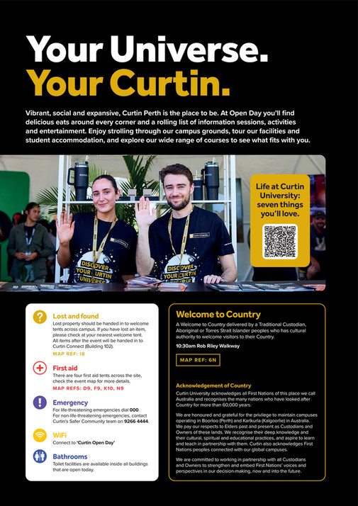 Curtin University - Open Day Program - Page 1